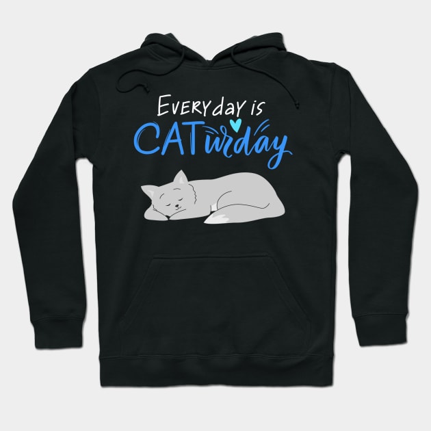 Everyday Is Caturday Quote For Cat Lovers Hoodie by BirdsnStuff